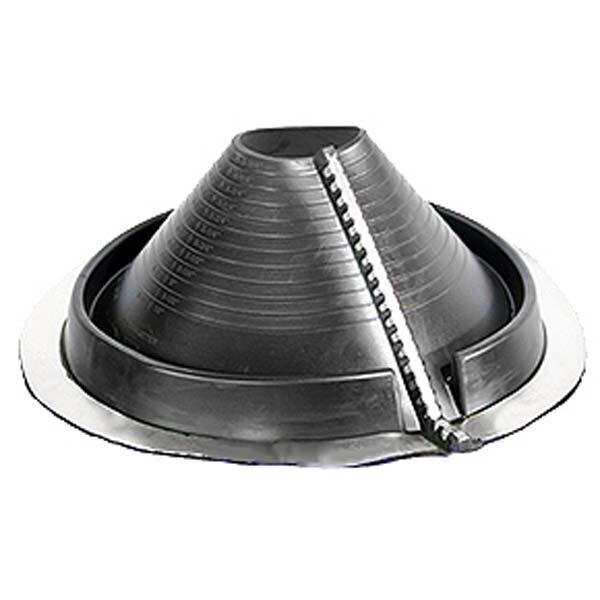 Retrofit LARGE Round-Base Pipe Flashing Boot, 3-1/4 to 10
