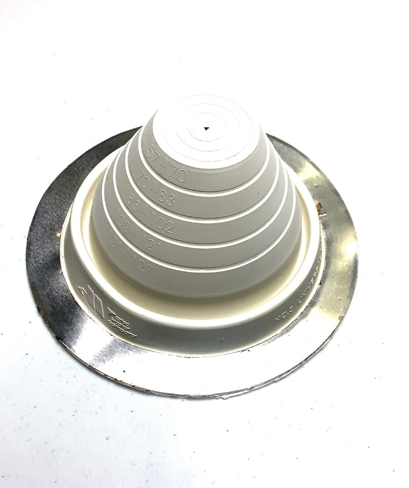 #3 Round Base WHITE Pipe Flashing